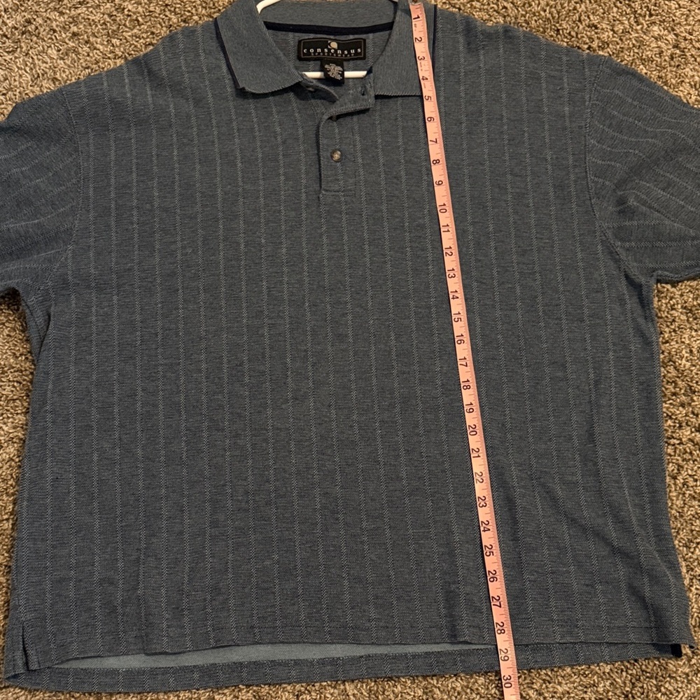 Blue Long Sleeve Knit Sweater Polo - Picture 7 of 7